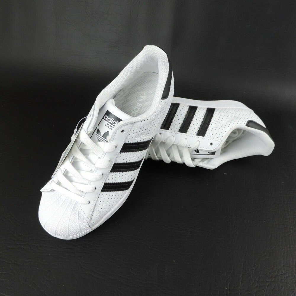 Adidas Superstar Boys Shoes White Black Originals Sneakers - Picture 11 of 11